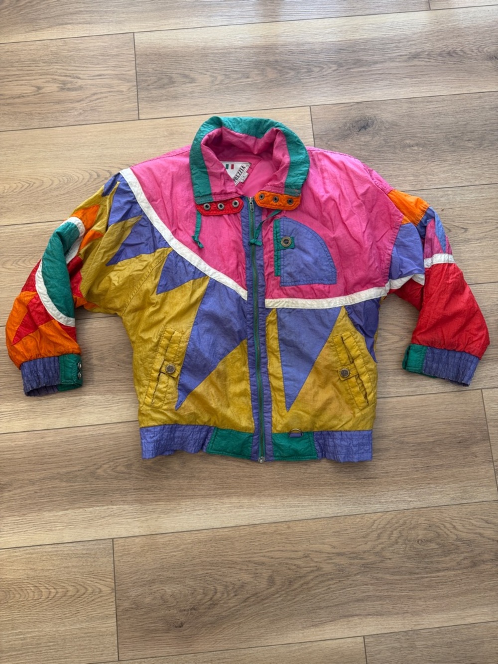 Vintage Prezzia 1980’s Colorblock Windbreaker Ski Jacket Size M